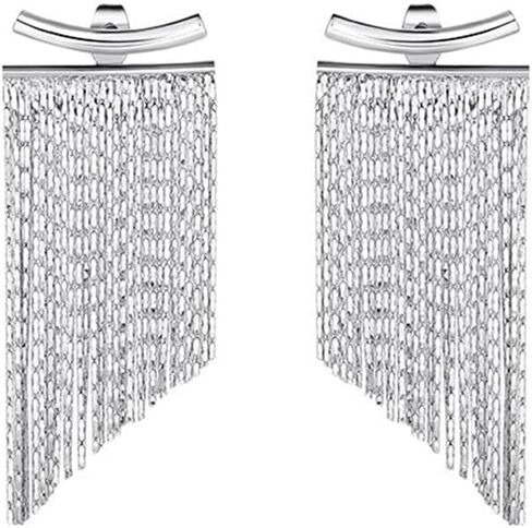 Gold Silver Tassel Earrings for Women Girls Long Statement Ear Jackets Earrings Trendy Front Back Drop Dangle Bridal Fringe Formal Wedding Parties Earrings in Kuwait