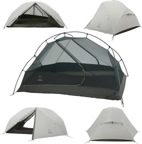 ATEPA Ultralight Backpacking Tent 2 Person, Nylon Lightweight 4000MM+ Waterproof Windproof Portable Two Person Tent with Aluminum Frame & Rainfly for Backpacking Hiking Camping Motorcycle, 4 Season in Saudi Arabia