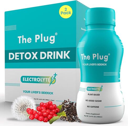The Plug Liver Cleanse Detox & Repair Drink - Plant Based Herbal Electrolyte Drink for Liver Support & Health, Bloating Relief, Restore Antioxidants & Minerals | Liver Complex Energy Drink (6-Pack) in Saudi Arabia