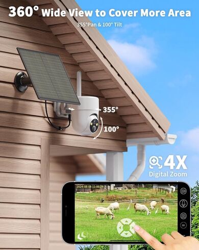 Liwan 2K Colar Security Cameras Wireless Outdoor ، WiFi Camera Outdoor ، 2.4 Ghz WiFi ، 360 ° Confect in Kuwait