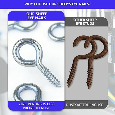 200 Pcs Small Screw Eyes for WoodEye Hook Screws Assortment, Small Eye Screws for Wood, Screw in Eyelets, Metal Self Tapping Eye Hooks for Picture Frame Hanging Items(9 Sizes) in Kuwait