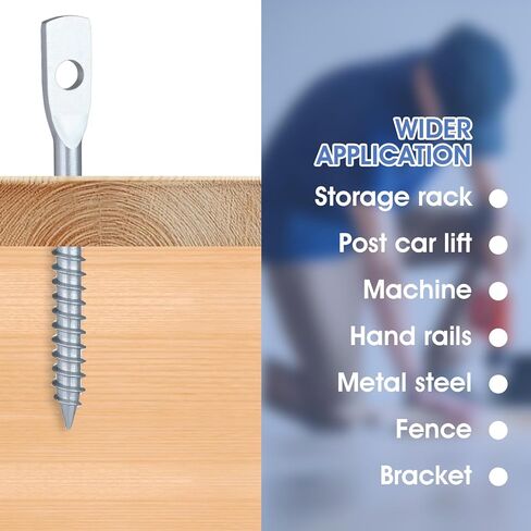 100Pack Eye Lag Screw with 1Pcs Eye Lag Driver Zinc Plated Carbon Steel Wood Screws for Drop Ceiling Use with Attaching Hanger Wire to Joists Bolts Screw in Saudi Arabia