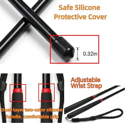 21-Inch Riding Crop 2-Piece Set, Black Horse Whip with Non-Slip Grip, Wrist Strap & Protective Tip for Training, Cosplay & Performance in Saudi Arabia