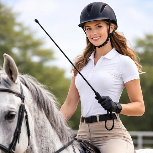 21-Inch Riding Crop 2-Piece Set, Black Horse Whip with Non-Slip Grip, Wrist Strap & Protective Tip for Training, Cosplay & Performance in Saudi Arabia