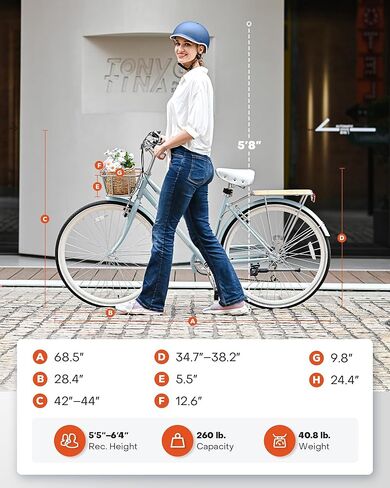 VIRIBUS Womens Hybrid Bike, 7 Speed Road Bike 28 inch for Women, 700C Adult Bicycle with Basket and Rack for Tall Ladies, Step Through City Retro Commuter Bicycle in Kuwait
