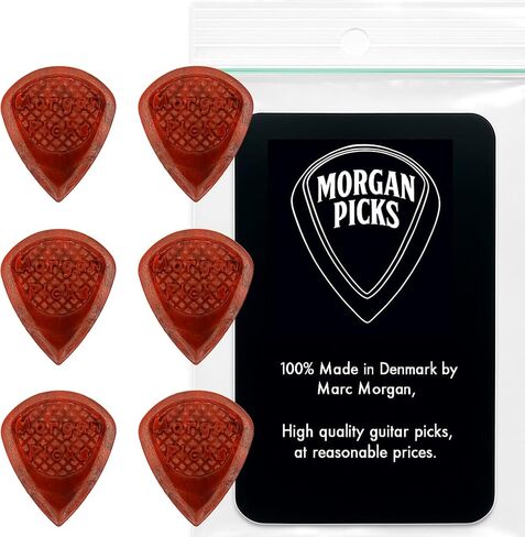 SJ1 Plectrum Guitar Picks for Precise Playing - Jazz Shaped Guitar Picks - Guitar Pick with Strong Grip - Red/Black - Made in Denmark in Saudi Arabia