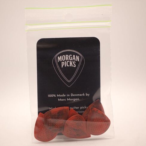 SJ1 Plectrum Guitar Picks for Precise Playing - Jazz Shaped Guitar Picks - Guitar Pick with Strong Grip - Red/Black - Made in Denmark in Saudi Arabia