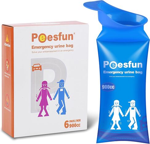 Disposable Urinal Bag, 2024 Upgraded 900ML Emergency Urine Bag, Pee Bags for Travel, Urinals Portable for Car, Universal Urinal Bag for Men, Women and Children, Essential for Outdoor Travel in Saudi Arabia