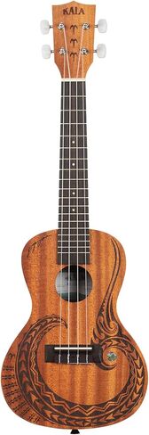 Kala Courage Mahogany Concert Ukulele - Bundle With Gig Bag, Tuner, Strap, Strings, and Austin Bazaar Polishing Cloth in Kuwait