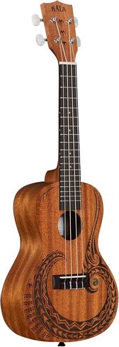 Kala Courage Mahogany Concert Ukulele - Bundle With Gig Bag, Tuner, Strap, Strings, and Austin Bazaar Polishing Cloth in Kuwait