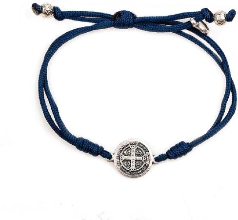 My Saint My Hero Serenity Blessing Bracelet - Silver Medal (Navy Cord) in Kuwait