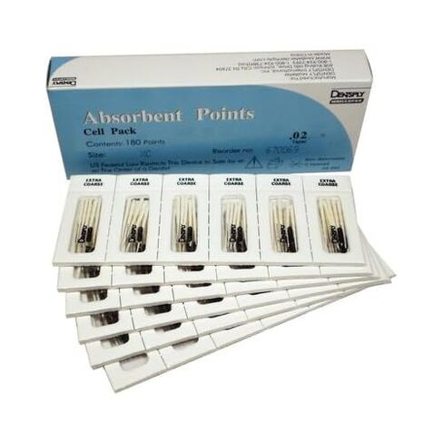 Dentsply A022T00090000 Absorbent Paper Points Cell Pack Extra Coarse 180/PK 670069 in Kuwait