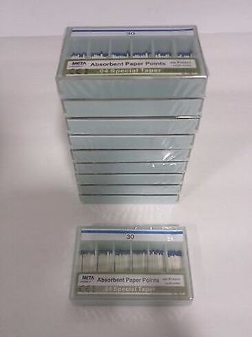 Bulk dental paper points .04 Taper #30 10x of 60/pack (Total 600pieces) -Meta in Kuwait
