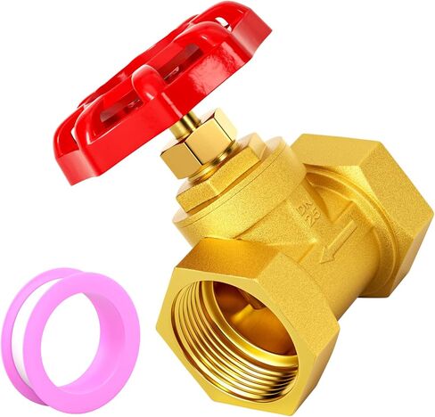 1 "صمامات كروية صناعية نحاسية بخيط أنثى، DN25 صمامات كروية شديدة التحمل بمقبض أحمر مع شريط تفلون لهواء زيت الماء in Kuwait