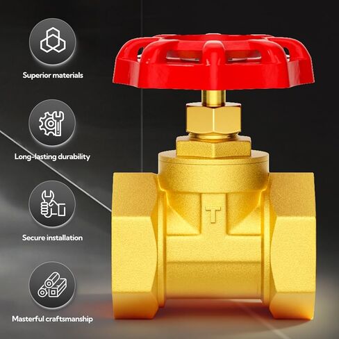 1 "صمامات كروية صناعية نحاسية بخيط أنثى، DN25 صمامات كروية شديدة التحمل بمقبض أحمر مع شريط تفلون لهواء زيت الماء in Kuwait