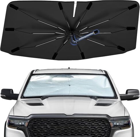 Windshield Sun Shade Umbrella for Nissan Pathfinder 2022-2024, Foldable Sunshade for Car Front Window, 360 Rotation Automotive Interior UV Protection for Outdoor Parking, Keep Car Cool in Saudi Arabia