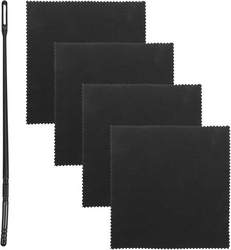 Flute Cleaning Cloth, 5 Pcs Flute Cleaner Flutes Swab Flutes Cleaning Rod Black in Kuwait