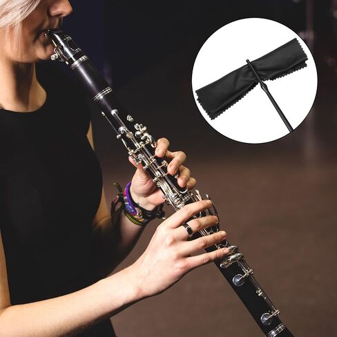 Flute Cleaning Cloth, 5 Pcs Flute Cleaner Flutes Swab Flutes Cleaning Rod Black in Kuwait