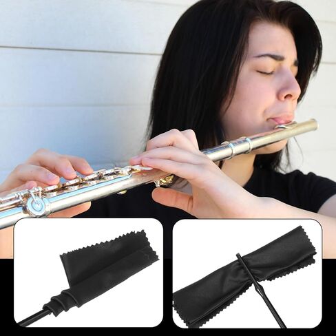 Flute Cleaning Cloth, 5 Pcs Flute Cleaner Flutes Swab Flutes Cleaning Rod Black in Kuwait