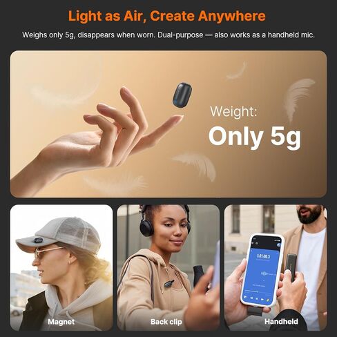 Saramonic Air SE Wireless Mini Microphone for iPhone & Android, 48kHz/24-bit, AI Noise Cancellation, Clip on Content Creator Microphones for Interview YouTube Vlogging (2 TX + 2 RX + Charging Case) in Saudi Arabia