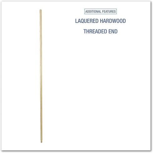 Boardwalk Threaded End Broom Handle, Lacquered Wood, 0.94" dia x 60", Natural in Saudi Arabia