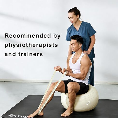 YR Exercise Ball 21.6''/25.6''/29.5'' Yoga Ball for Workout Pregnancy Stability, Anti Burst Fitness Ball for Home Gym & Office Chair, Core & Balance Training, Physical Therapy - White in Kuwait