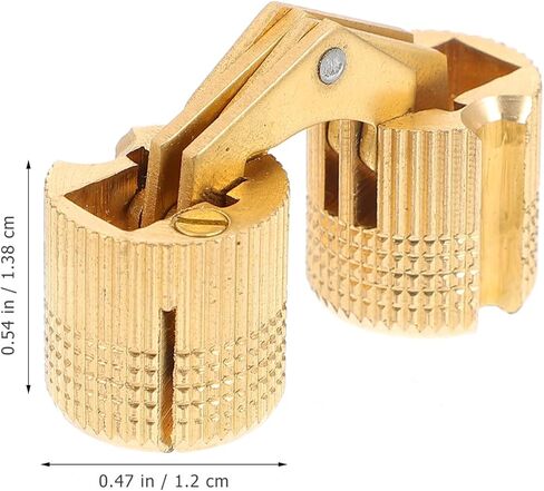 BESTYASH 2pcs 12mm Pure Copper Concealed Rotation Pivot Hinges for Cabinet Doors and Drawers, Adjustable Invisible Home Revolving Hardware Accessories in Kuwait