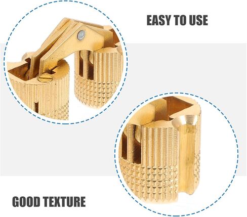 BESTYASH 2pcs 12mm Pure Copper Concealed Rotation Pivot Hinges for Cabinet Doors and Drawers, Adjustable Invisible Home Revolving Hardware Accessories in Kuwait