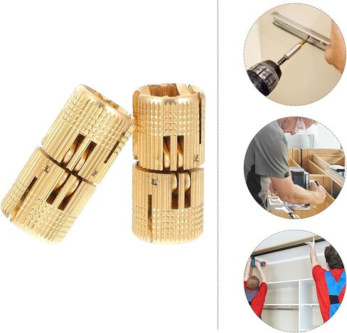 BESTYASH 2pcs 12mm Pure Copper Concealed Rotation Pivot Hinges for Cabinet Doors and Drawers, Adjustable Invisible Home Revolving Hardware Accessories in Kuwait