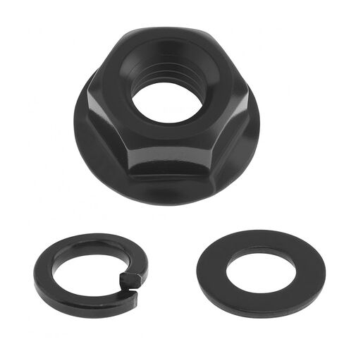150 PCS M6 Hex Serrated Flange Nuts, Flat & Lock Washers Assortment Kit, 304 Stainless Steel 18-8 Hex Lock Nuts for Fasteners, Black Finish in Saudi Arabia