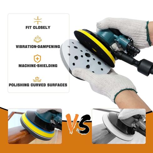 5 عبوات من وسادات الواجهة مقاس 6 بوصات، و25 فتحة بخطاف وحلقة داعمة من إسفنجة الكثافة الناعمة وسادة قرص الصنفرة، وسادات واجهة الصنفرة الرغوية لأجهزة الصنفرة المدارية، والسيارات، وتطبيق تلميع الأعمال الخشبية in Kuwait