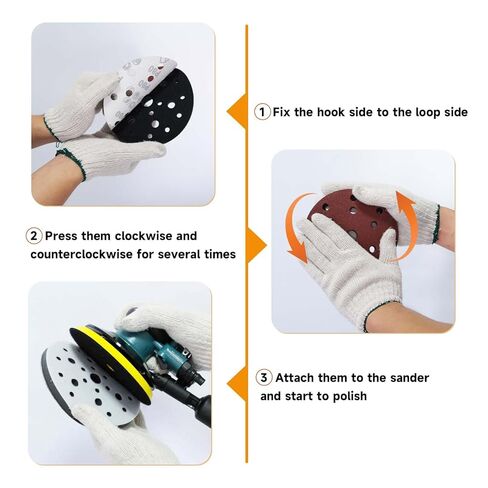 5 عبوات من وسادات الواجهة مقاس 6 بوصات، و25 فتحة بخطاف وحلقة داعمة من إسفنجة الكثافة الناعمة وسادة قرص الصنفرة، وسادات واجهة الصنفرة الرغوية لأجهزة الصنفرة المدارية، والسيارات، وتطبيق تلميع الأعمال الخشبية in Kuwait