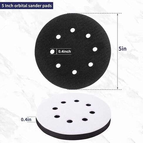 5 Pack 5 Inch Orbital Sander Pads, 8 Holes Sponge Sanding Pads Foam Sanding pad for Orbital Sander in Saudi Arabia