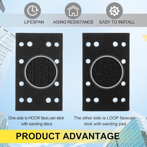 100 حزمة من ألواح الصنفرة الكاشطة مستطيلة مقاس 80 × 133 مم P80 120 150 180 220 حبيبة مع 4 ورق صنفرة من الفوم الأسود الناعم لآلات صنفرة الألواح المتوافقة مع Festool Rs400 Ls130 in Kuwait