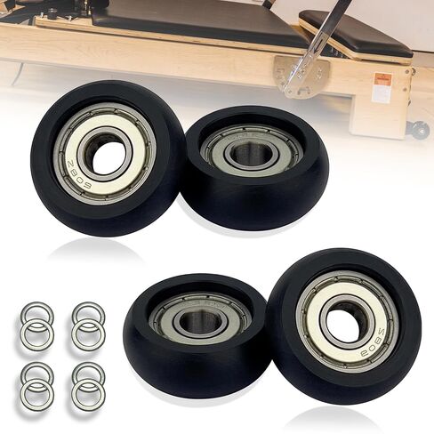 Upgraded Machined Roller Wheels Compatible with AeroPilates Reformer,Replacement Parts for Pilates Reformer Machine,The Bearing Bore Diameter is 5/16 Inch,4Pcs in Kuwait