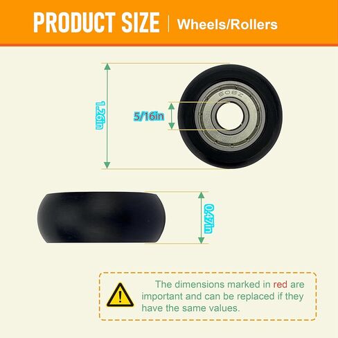 Upgraded Machined Roller Wheels Compatible with AeroPilates Reformer,Replacement Parts for Pilates Reformer Machine,The Bearing Bore Diameter is 5/16 Inch,4Pcs in Kuwait