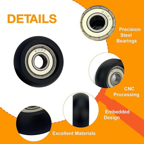 Upgraded Machined Roller Wheels Compatible with AeroPilates Reformer,Replacement Parts for Pilates Reformer Machine,The Bearing Bore Diameter is 5/16 Inch,4Pcs in Kuwait