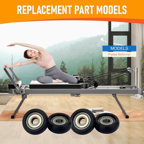 Upgraded Machined Roller Wheels Compatible with AeroPilates Reformer,Replacement Parts for Pilates Reformer Machine,The Bearing Bore Diameter is 5/16 Inch,4Pcs in Kuwait