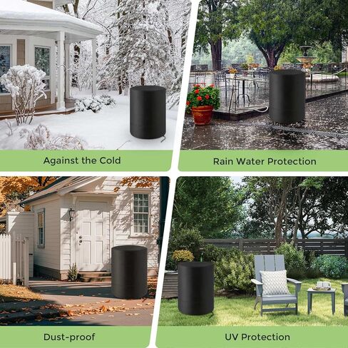 55 Gallon Drum Cover Water Storage - Waterproof Plastic Steel Barrel Water Collector Cover All Weather Outdoor Rain Barrel Cover Drum Cover with Drawstring Black (1 Pack) in Saudi Arabia