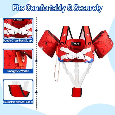 سترة سباحة للأطفال الصغار تطفو بوزن 22-66 كجم للأولاد والبنات، سترة سباحة للأطفال مع حزام كتف وأجنحة ذراع Coss Blet in Kuwait