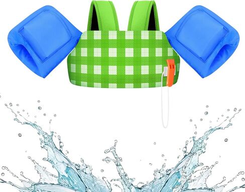 سترة سباحة للأطفال الصغار من HeySplash بوزن 22-44 رطلاً/22-55 رطلاً، عوامة للأطفال مع إبزيم أمان للكتف والظهر قابل للتعديل، سترة سباحة للأطفال مع عوامات للذراع، مدرب سباحة على حمام السباحة والشاطئ للأولاد والبنات in Kuwait