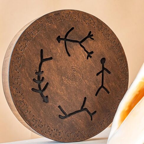 قرص المطر، 8.6 بوصة (22 سم) طبلة المحيط الخشبية، أداة شفاء الصوت للتأمل واليوجا والاسترخاء، تصميم بدائي in Kuwait