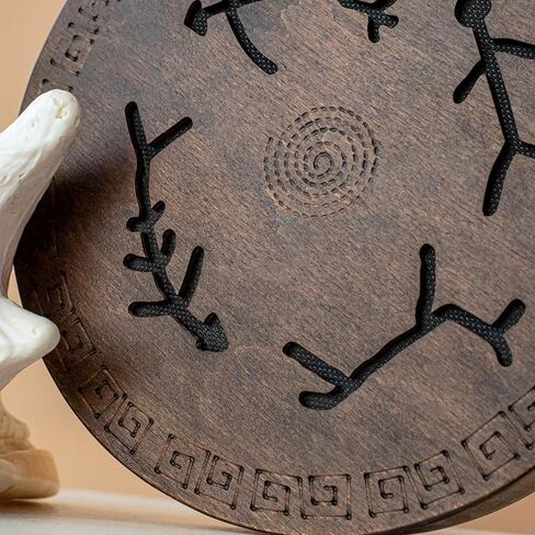 قرص المطر، 8.6 بوصة (22 سم) طبلة المحيط الخشبية، أداة شفاء الصوت للتأمل واليوجا والاسترخاء، تصميم بدائي in Kuwait