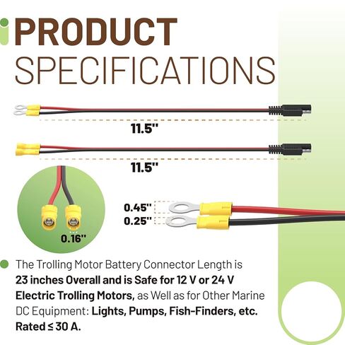 14367-6 Marine Battery Quick Connect, Low-Current Battery Connector for Boat Electronics, Compatible with Attwood, Minn Kota, Newport, and MotorGuide Accessories in Kuwait