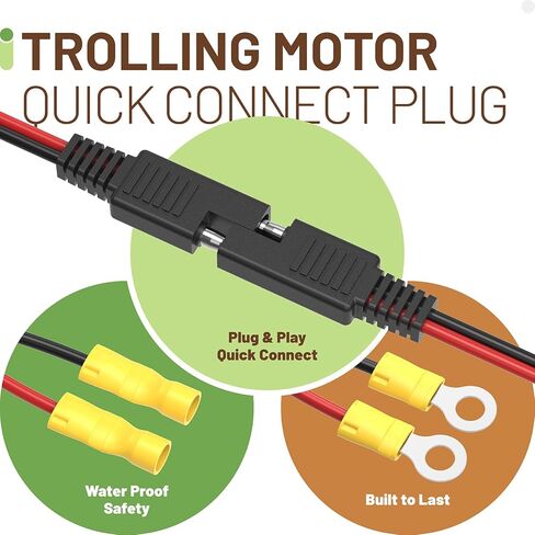 14367-6 Marine Battery Quick Connect, Low-Current Battery Connector for Boat Electronics, Compatible with Attwood, Minn Kota, Newport, and MotorGuide Accessories in Kuwait