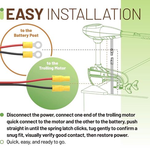 14367-6 Marine Battery Quick Connect, Low-Current Battery Connector for Boat Electronics, Compatible with Attwood, Minn Kota, Newport, and MotorGuide Accessories in Kuwait