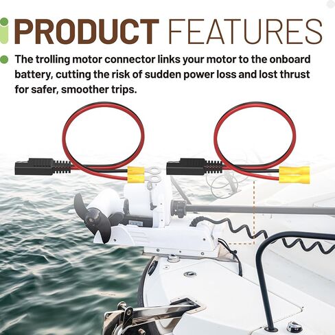 14367-6 Marine Battery Quick Connect, Low-Current Battery Connector for Boat Electronics, Compatible with Attwood, Minn Kota, Newport, and MotorGuide Accessories in Kuwait