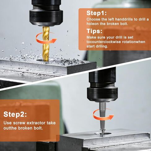 مجموعة مستخرج براغي مقلمة مكونة من 11 قطعة ولقم مثقاب لليد اليسرى - مجموعة مستخرج براغي سهلة لإزالة البراغي المكسورة، طقم مستخرج براغي تالف HSS مع حقيبة تخزين، هدية رائعة in Kuwait