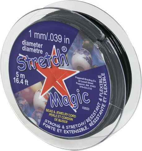 Stretch Magic Bead & Jewelry Cord .5mmX10m, Black 6 x 3.5 x 1 in Kuwait