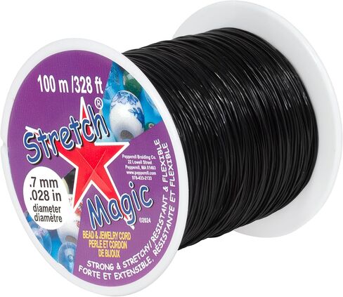 Stretch Magic Bead & Jewelry Cord .5mmX10m, Black 6 x 3.5 x 1 in Kuwait